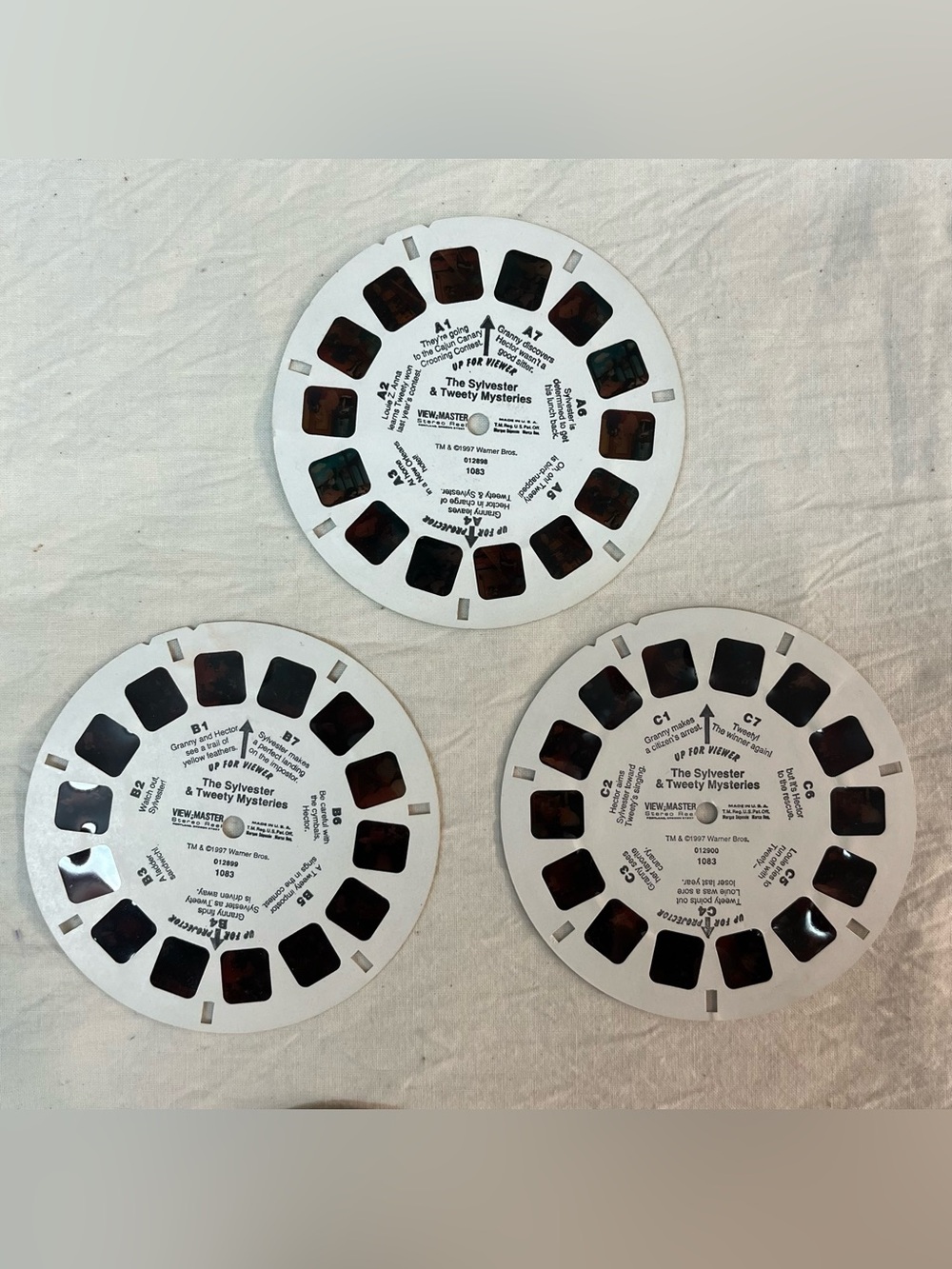 Tweety and Sylvester Mysteries Viewmaster 3 Reels #1083 Cartoon TV Show